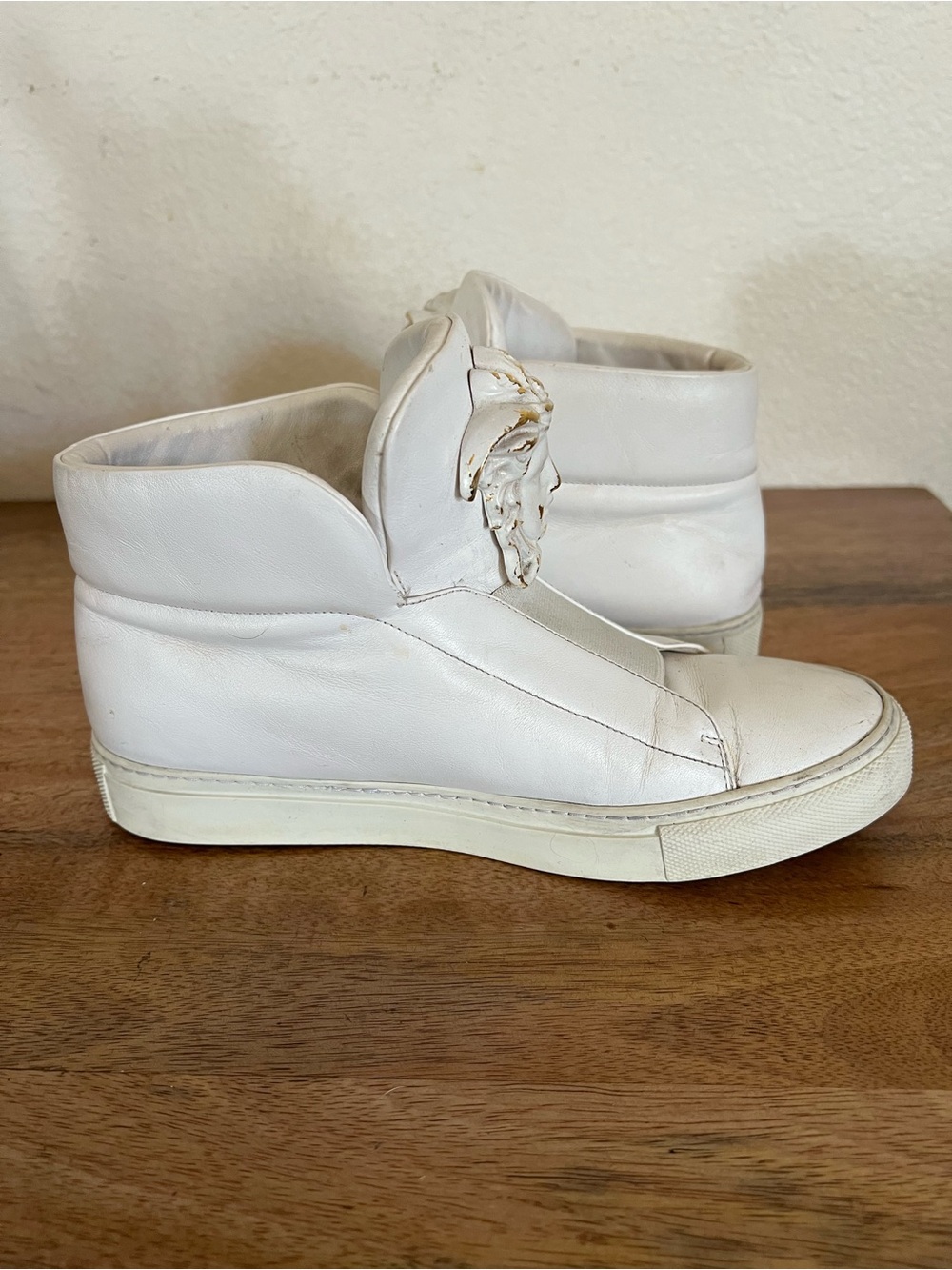 Versace White Leather High Top Medusa Sneakers EU 37 - Picture 7 of 14
